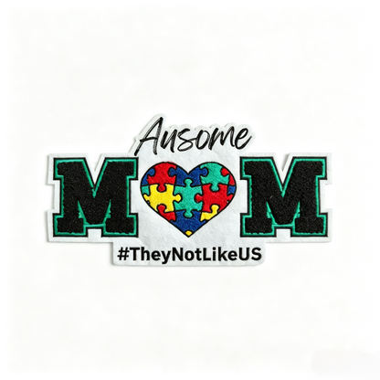 Autism Awareness Ausome Mom Embroidered Patch