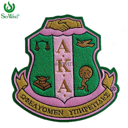 AKA Sorority Shield Chenille Heat Press Patch