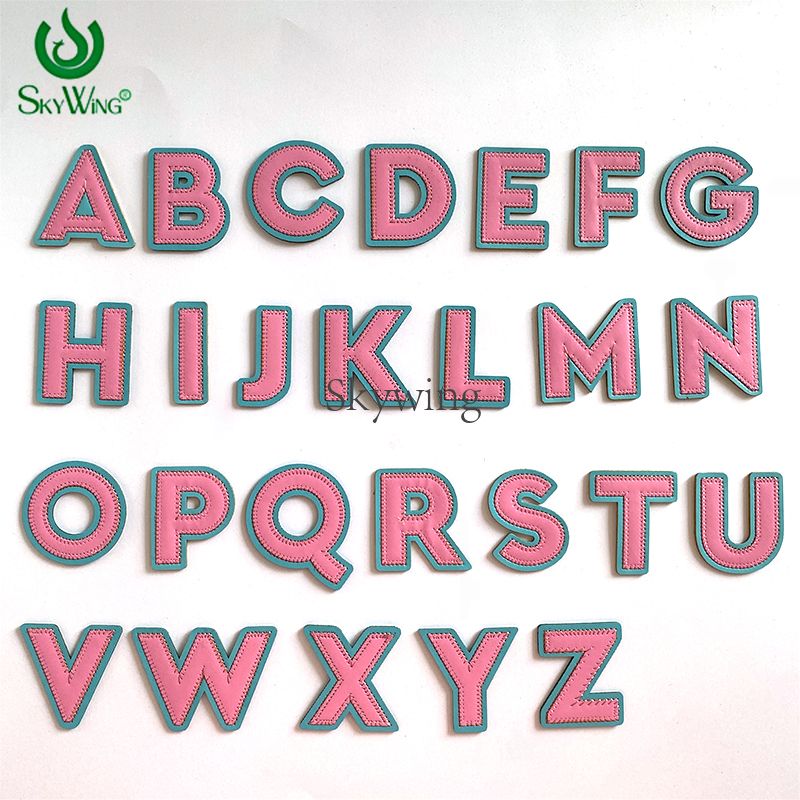 Pink And Blue PVC A-Z Letters Self Adhesive Patch
