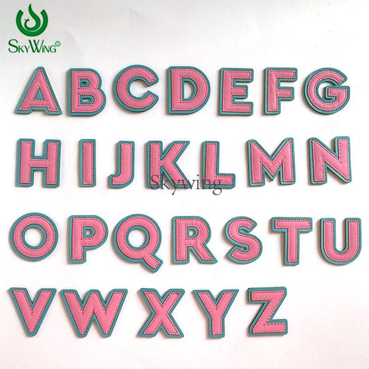 Pink And Blue PVC A-Z Letters Self Adhesive Patch