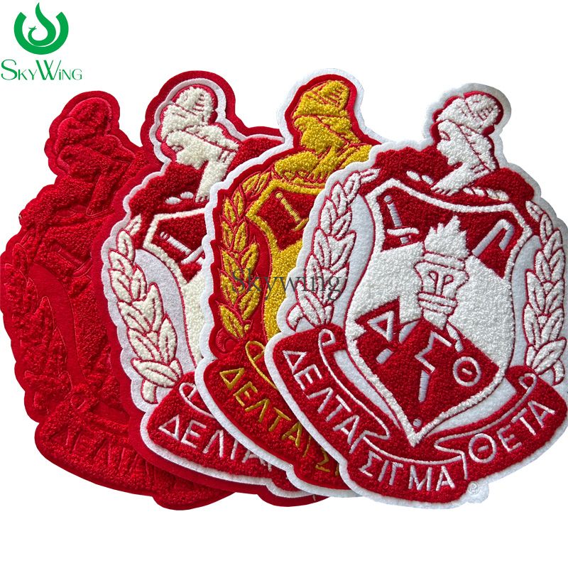 10.5 Inch Delta Shield Chenille Iron On Patches