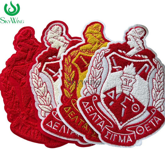 10.5 Inch Delta Shield Chenille Iron On Patches