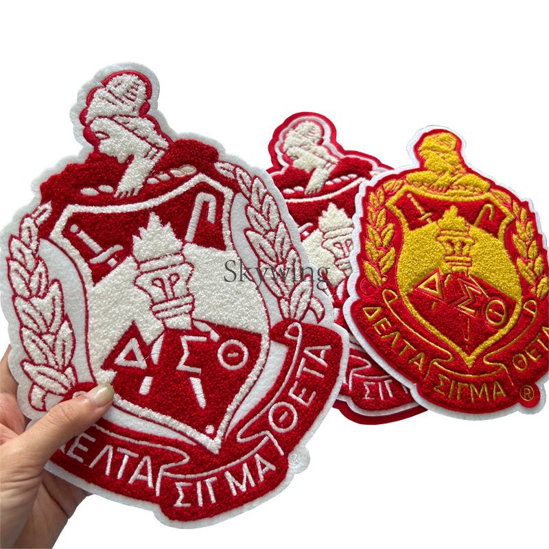 10.5 Inch Delta Shield Chenille Iron On Patches