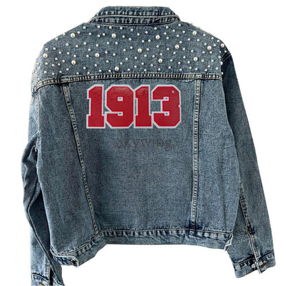 Sequined 1913 Delta Sorority Iron on Patch