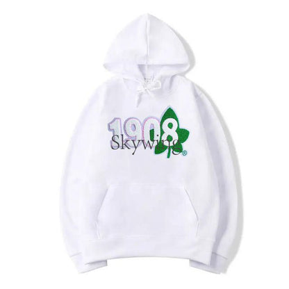 White 1908 with Ivy Leaf AKA Sorority Patch