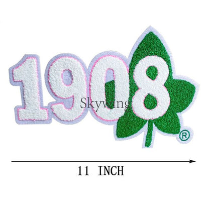 White 1908 with Ivy Leaf AKA Sorority Patch