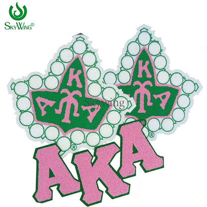 AKA Sorority Pearl Ivy Leaf Shield Chenille Patch Sweatshirts