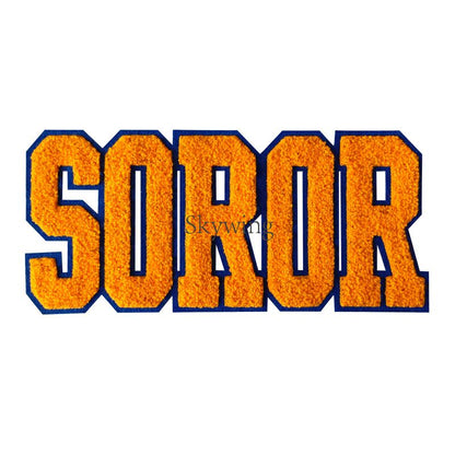 SOROR Chenille Letter Iron on Patch