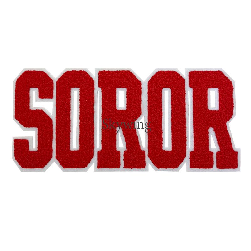 SOROR Chenille Letter Iron on Patch