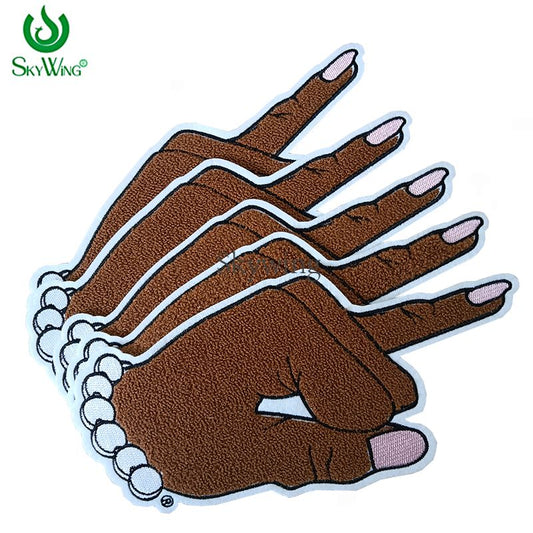 AKA Pinky Hand Sign Finger With Pearls Wholesale Chenille Patches