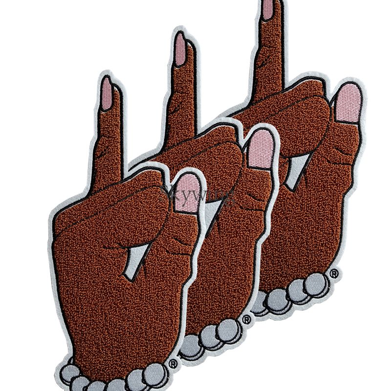 AKA Pinky Hand Sign Finger With Pearls Wholesale Chenille Patches