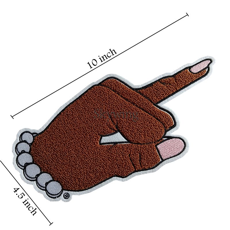 AKA Pinky Hand Sign Finger With Pearls Wholesale Chenille Patches