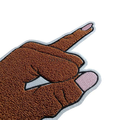 AKA Pinky Hand Sign Finger With Pearls Wholesale Chenille Patches