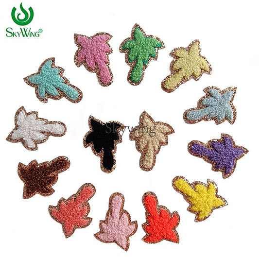 Chenille Palm Tree With Gold Glitter Patches For Sale