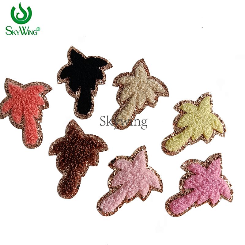 Chenille Palm Tree With Gold Glitter Patches For Sale