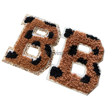 Cow pattern Brown Towel Letter Patches