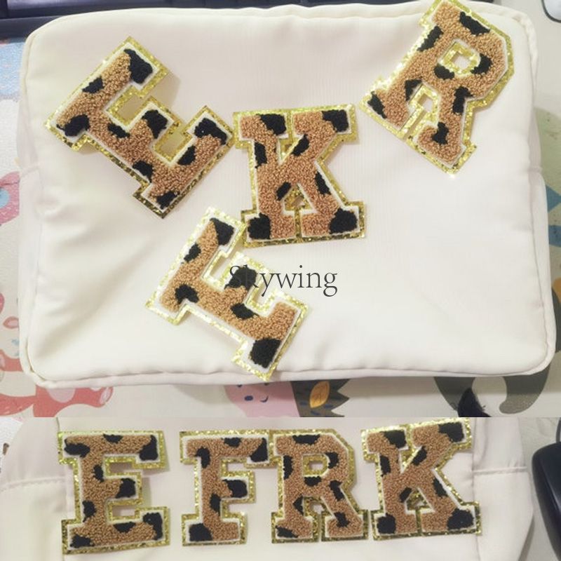Cow pattern Brown Towel Letter Patches