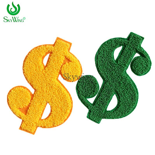 Dollar Sign Symbol Money Chenille Embroidery Iron on Patch