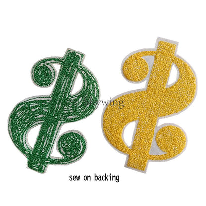 Dollar Sign Symbol Money Chenille Embroidery Iron on Patch