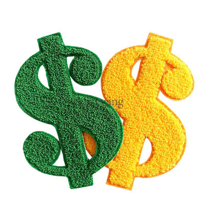 Dollar Sign Symbol Money Chenille Embroidery Iron on Patch