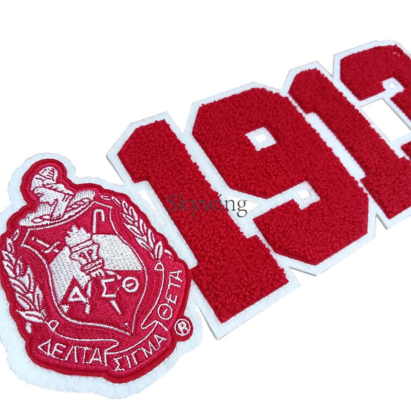 Greek Number 1913 Sorority Delta Chenille Iron On Patch