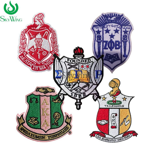 Sorority Shield Iron on Embroidered Patches