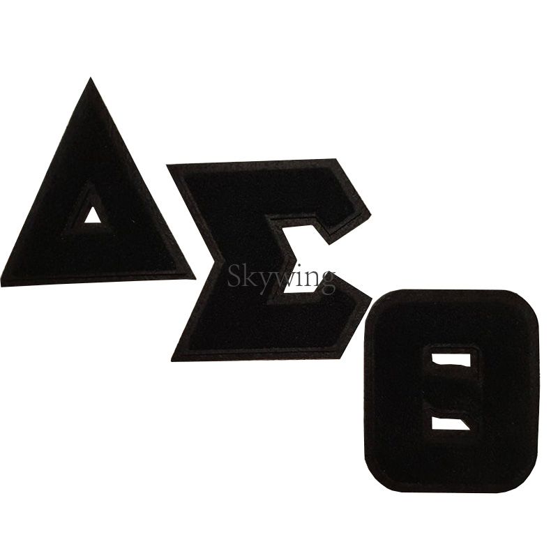 Red And Black Greek Sorority Delta Chenille Iron On Patches