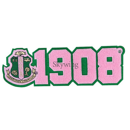 Greek Letter Sorority 1908 AKA Ivy Towel Chenille Number Patches