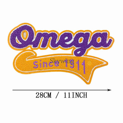 Omega Since 1911 Chenille Iron on Patches