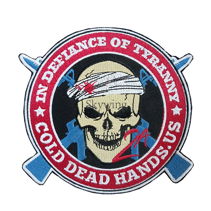 American 911 Fire Firefighters Cool Skull Embroidered Patch