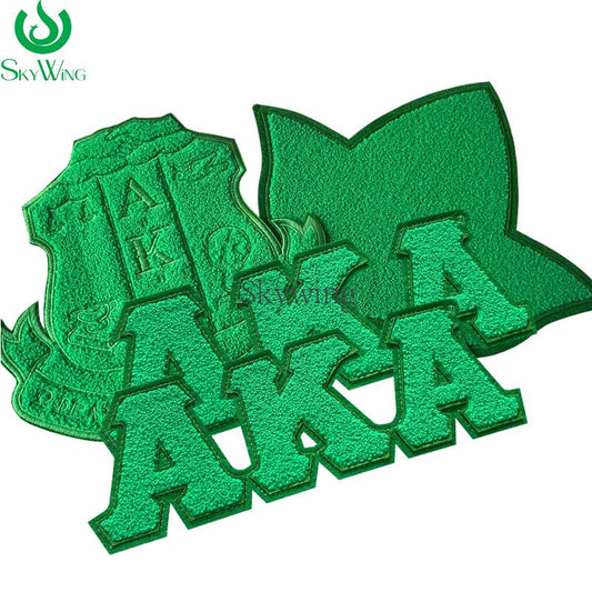 All Green AKA Shield and Ivy Leaf Sorority Chenille Patches