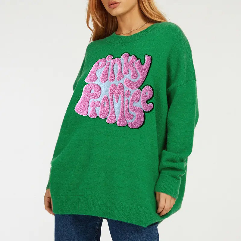 Sorority AKA Pinky Promise Custom Chenille Patch Sweatshirt