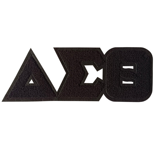 All Black Greek Letter Chenille Patch