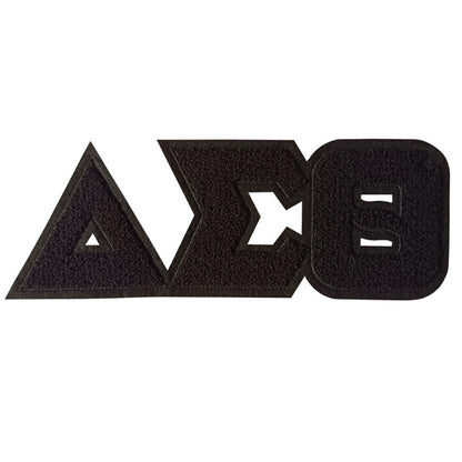 All Black Greek Letter Chenille Patch