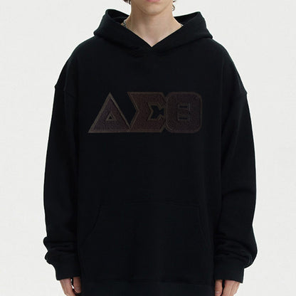 All Black Greek Letter Chenille Patch