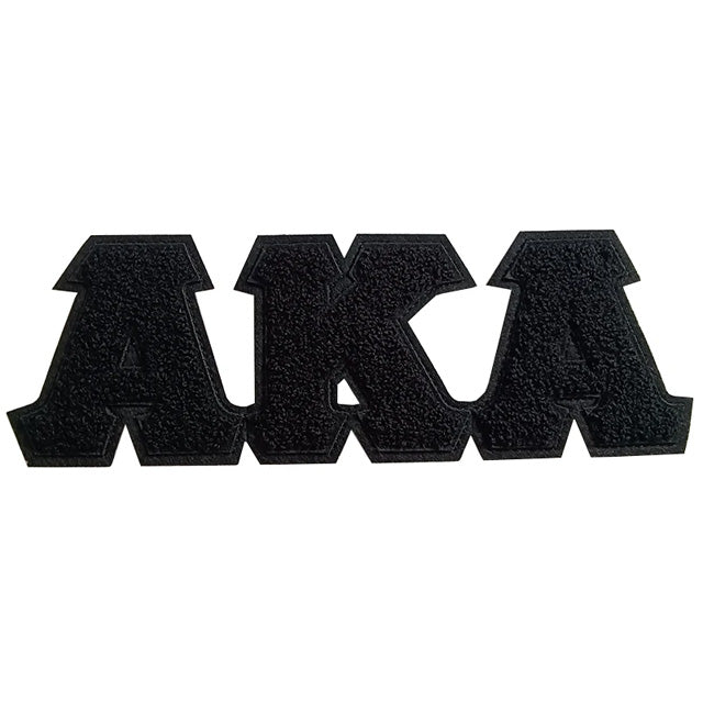 All Black Greek Letter Chenille Patch