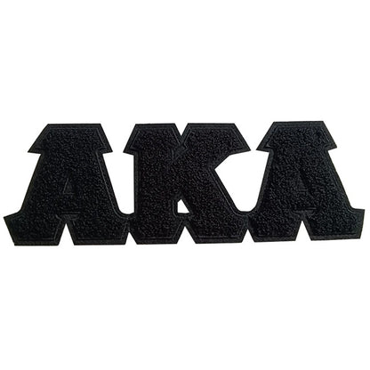 All Black Greek Letter Chenille Patch