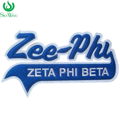 Blue Felt Zee-Phi Embroidered Patch
