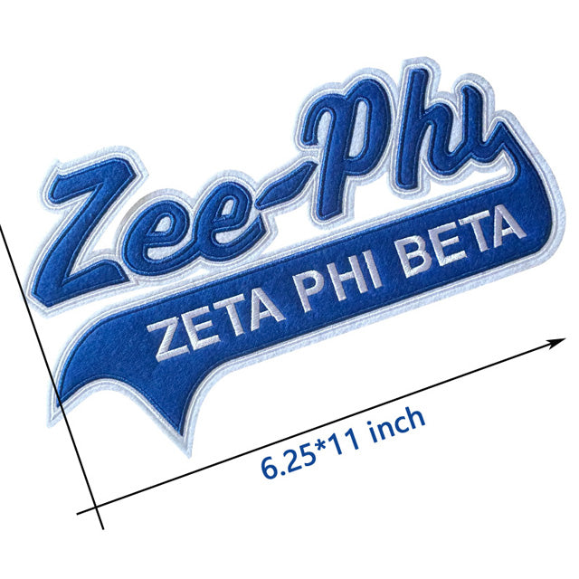 Blue Felt Zee-Phi Embroidered Patch