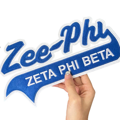 Blue Felt Zee-Phi Embroidered Patch