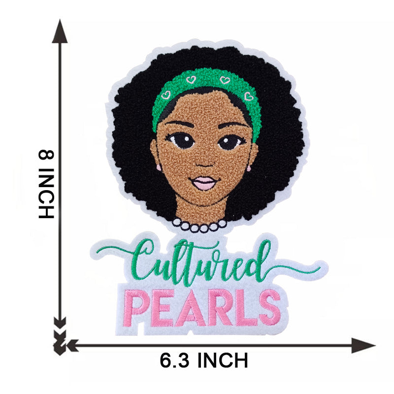 Pretty Black Girl Chenille Iron on Patches