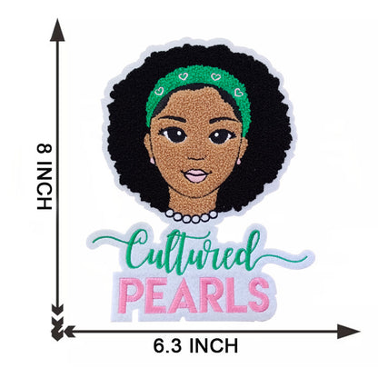 Pretty Black Girl Chenille Iron on Patches