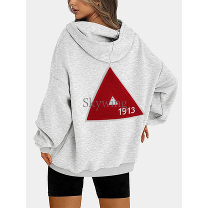 Red Greek Letter Delta 1913 Sorority Iron On Patch Chenille