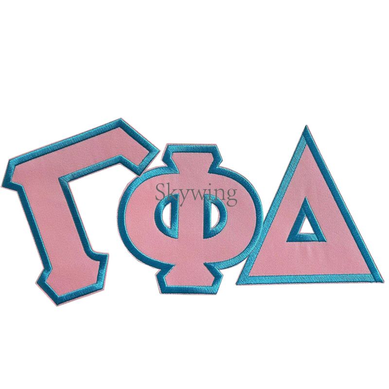 Baby Pink&blue Sorority Gamma Phi Delta Twill Patches Embroidery