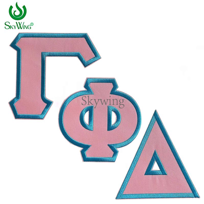 Baby Pink&blue Sorority Gamma Phi Delta Twill Patches Embroidery