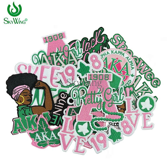 Small Size Sorority AKA Ivy Pearl Embroidery Design Patches