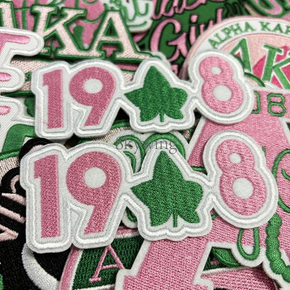 Small Size Sorority AKA Ivy Pearl Embroidery Design Patches
