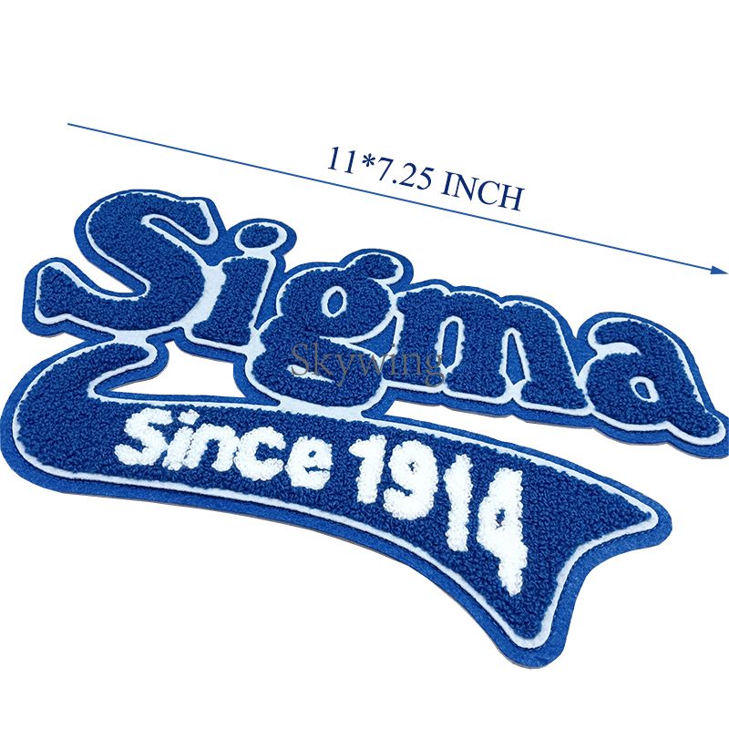 Greek Sorority Blue White Sigma 1914 Chenille Patch Hoodie