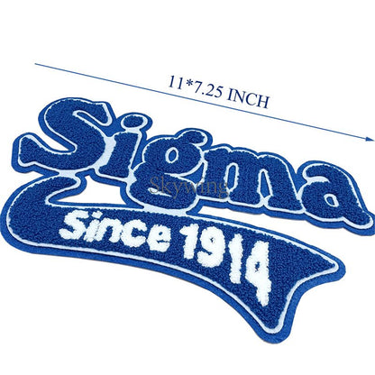 Greek Sorority Blue White Sigma 1914 Chenille Patch Hoodie