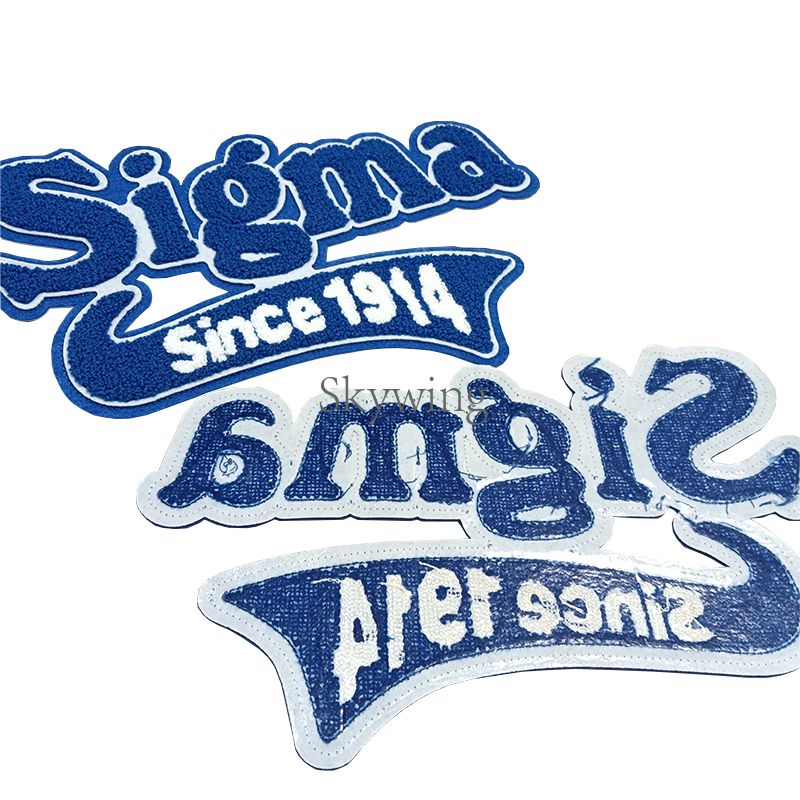 Greek Sorority Blue White Sigma 1914 Chenille Patch Hoodie